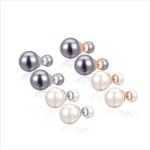 Valentina Women's Simulated Double Ball Stud Earrings.