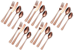 Geneva Rose Gold Hammered Stainless Steel Cutlery Sets